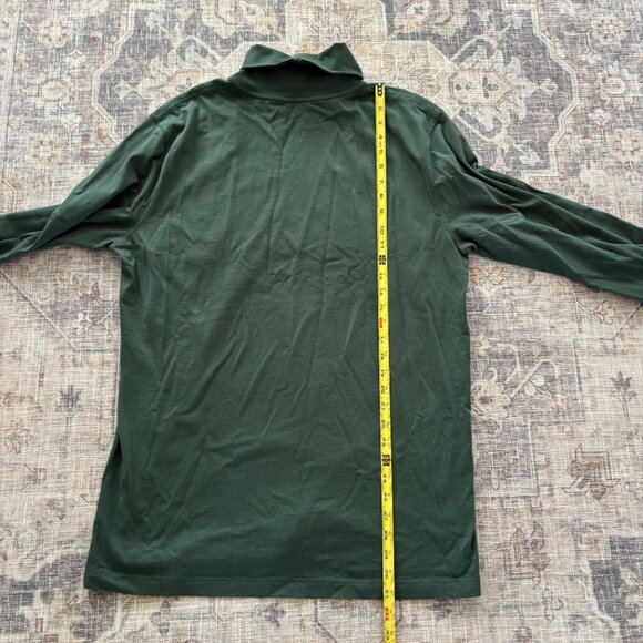 LL Bean Sweater Mens Green Turtle Neck Lightweight Outdoor Cotton Classic - Picture 7 of 8